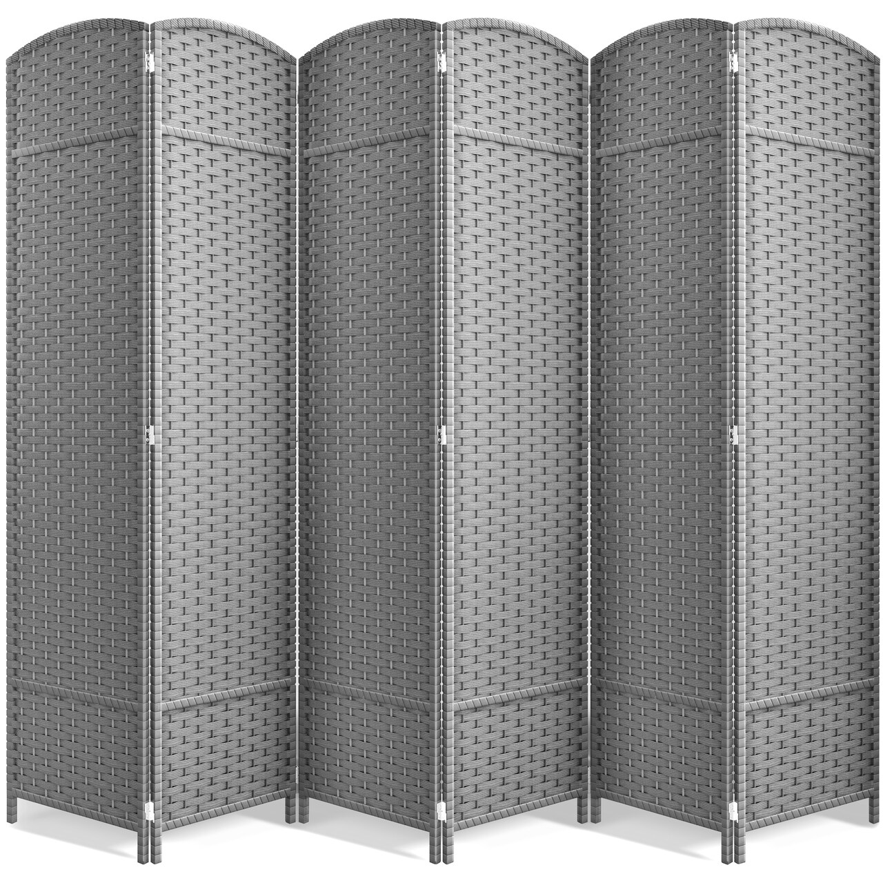Sorbus 6 Panel Room Divider 6 ft. Tall - Privacy Screen, Extra Wide Double Hinged Panels, Mesh Hand-Woven Design